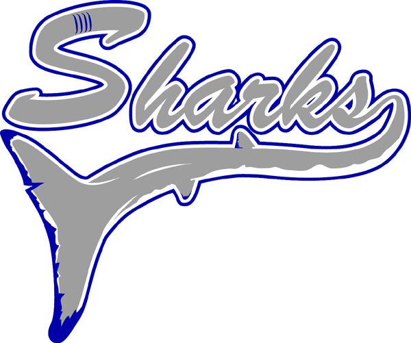 'Sharks' lettering team mascot vinyl sports decal. Make it personal! Sharks font